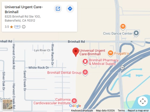 Get Directions to Universal Urgent Care at 8325 Brimhall Road in Bakersfield, CA